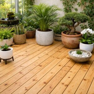 Deck de Pinus com nó